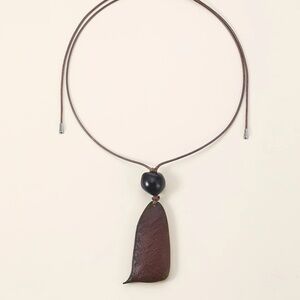 Sweater Brown Pendant Adjustable Necklace